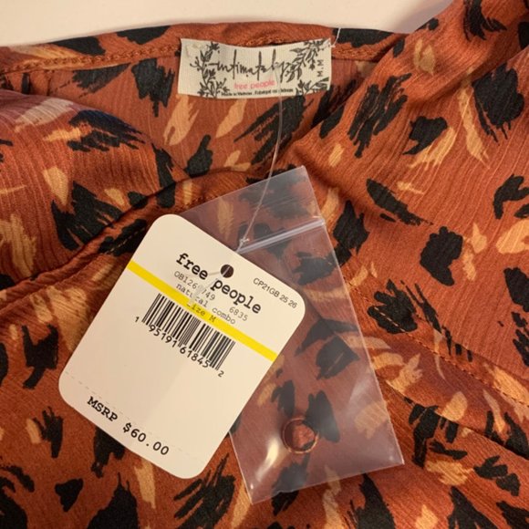 NWT Free People Halter Animal Print Slip Dress - Picture 13 of 13